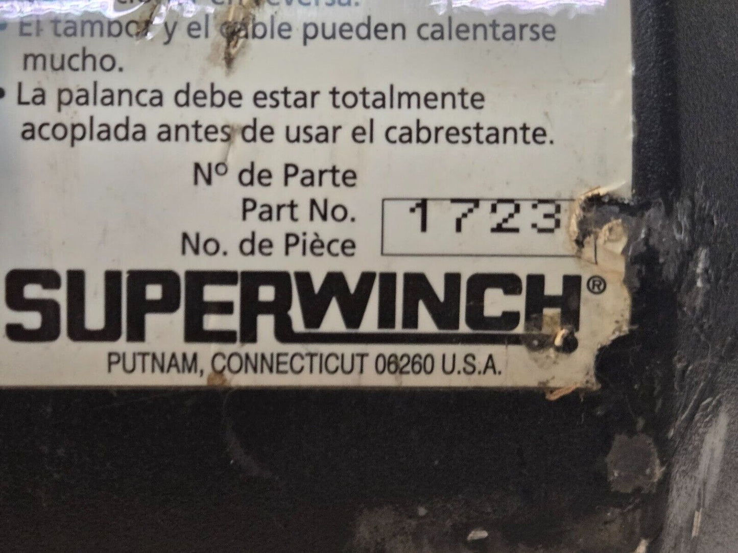 Superwinch 1723 2000lb Winch with Leeson C6C17FC108A Motor 90-40163 | 115V 1 HP