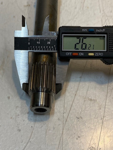 Input Drive Shaft 8-3/4" L 20mm End 9mm ID 28-Spline 33mm OD 30mm End