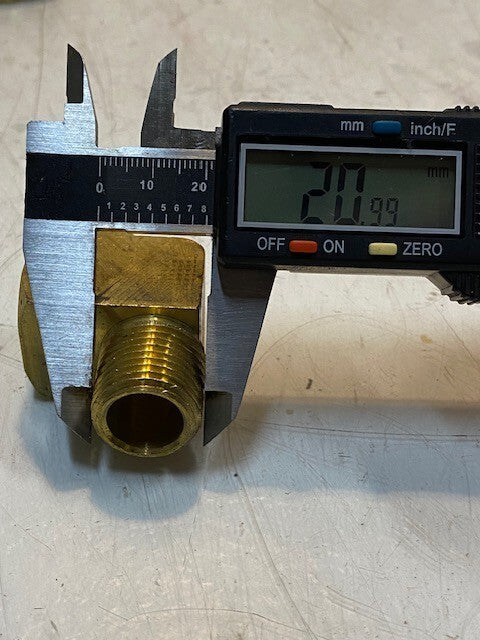 10 Quantity of Brass 90 Degree Male/Female Elbow Fittings 21mm Thread (10 Qty)