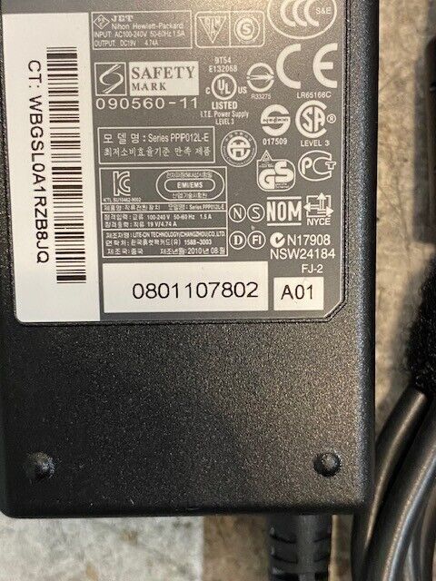 HP Power Adapter 90 Watts 609937-001 | 0801107802