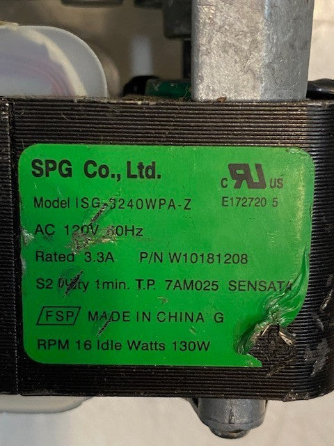 SPG Refrigerator Ice Dispenser Motor ISG-3240WPA-Z | W10181208 for Whirlpool
