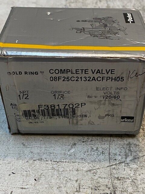 Parker 08F25C2132ACFPH05 Complete Solenoid Valve 1/2 NPT Volts 120/60 110/50