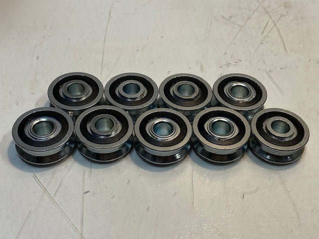 9 Quantity of U-Groove Track Roller Bearings 10x33x14mm (9 Quantity)