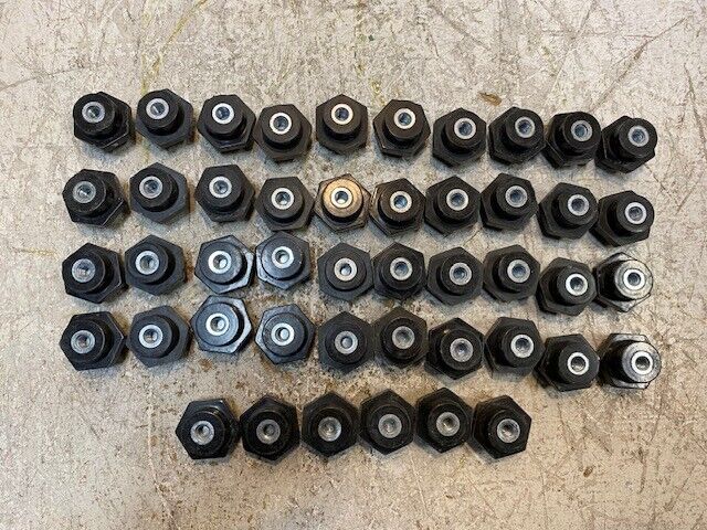 46 Quantity of Erico Black Insulators 5mm Bore 29mm OD 25mm Tall (46 Quantity)