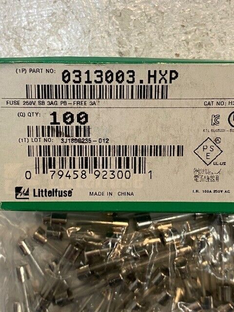 100 Pieces Littelfuse ME17-01-0110 | 0313003.HXP Fuses