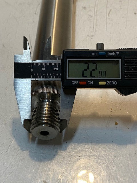 Mission Products Group Shaft 16" Long 51mm OD 37mm Main Shaft 22mm Thread End