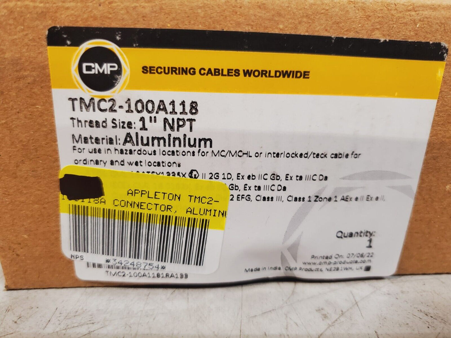 2 Quantity of CMP Aluminium Connector Cables TMC2-100A118 (2 Qty)