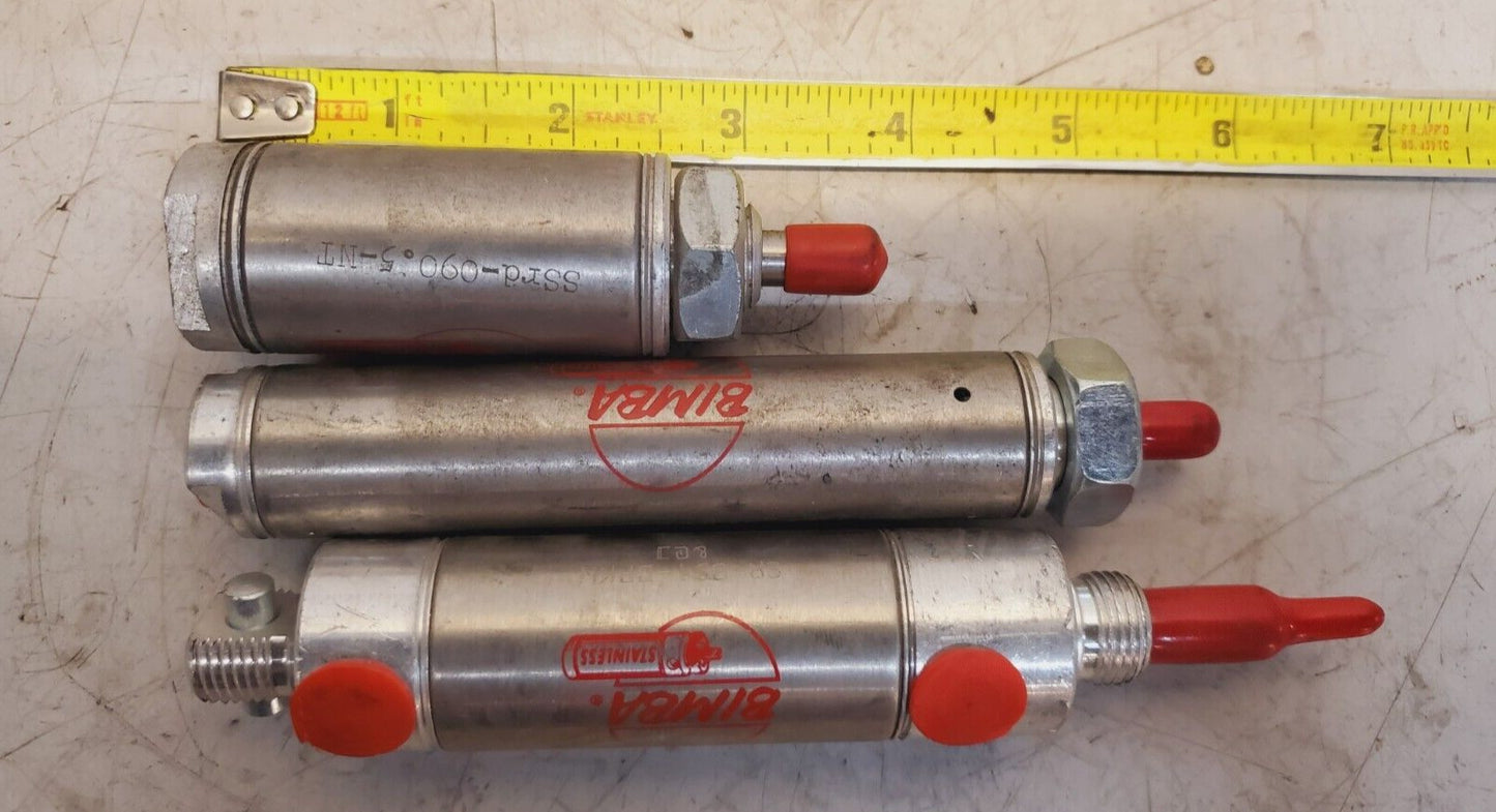 3 Qty. of Bimba Mixed Air Cylinders SSRD-090.5-NT | 062 | SR-091-DPKW (3 Qty)