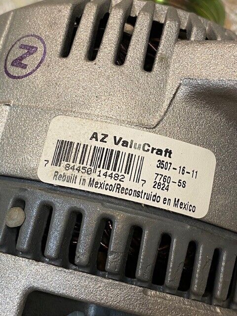 Motorcraft AZ Valucraft Reman Alternator 3507-16-11 | 7760-5S