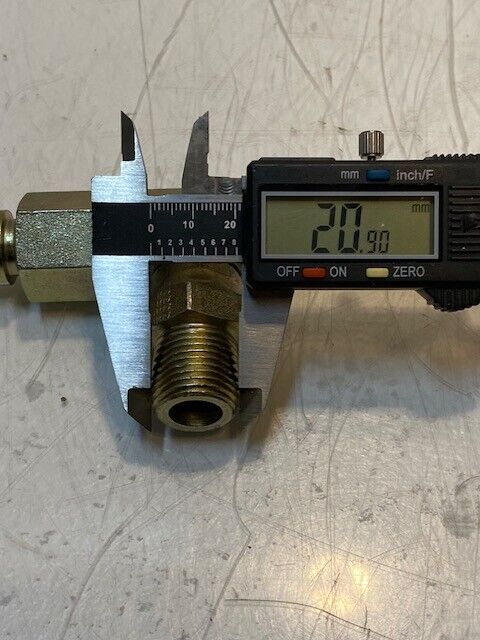 Gates Hydraulic Hose Fitting SS 6-98 | 8MPX90 | 4" L 14mm Nose 21mm Thread