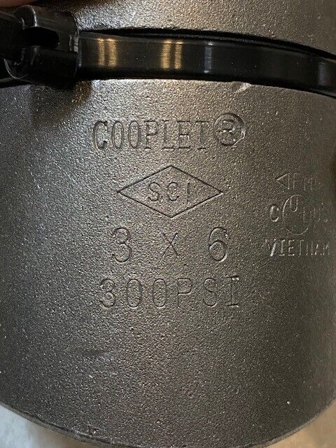 4 Quantity of Cooplet 3"x6" Grooved Weld Outlet #300 4360000260 300Psi (4 Qty)