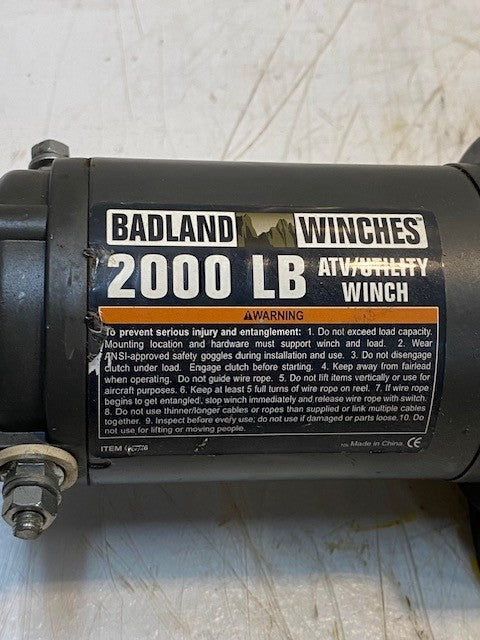 Badland Winches 2000 lb ATV/Utility Winch Electric Winch Kit