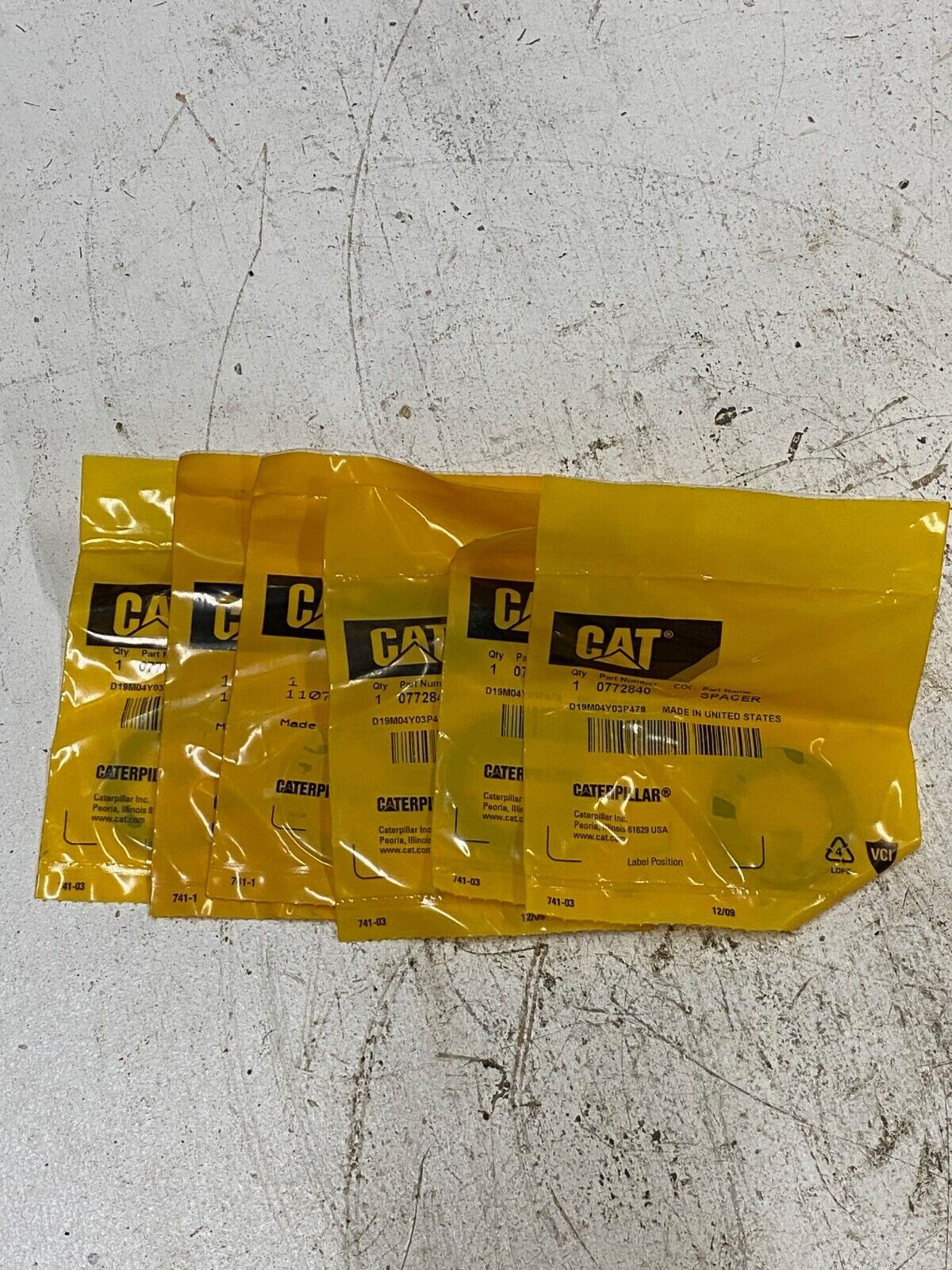 6 Qty of Caterpillar Spacers 0772840 CAT (6 Quantity)