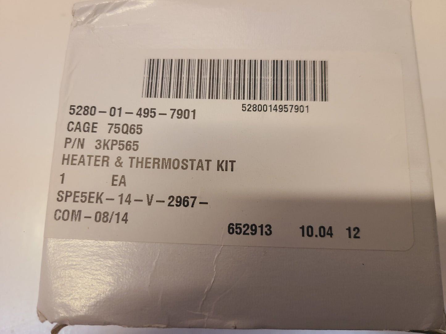 Bendix Heater &Thermostat Kit 109496 | 5280-01-495-7901 | CAGE 75Q65 | 3KP565