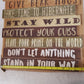 4 Qty Young's Inc Wooden Lesson from a Bear Wall Signs  20"Hx15"W 18016 (4 Qty)