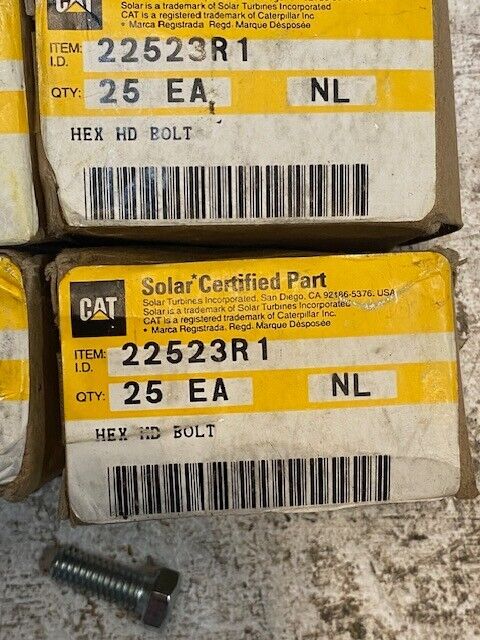 4 Quantity of Caterpillar CAT 22523R1 Hex HD Bolts Pack of 25 (100 Pcs Total)