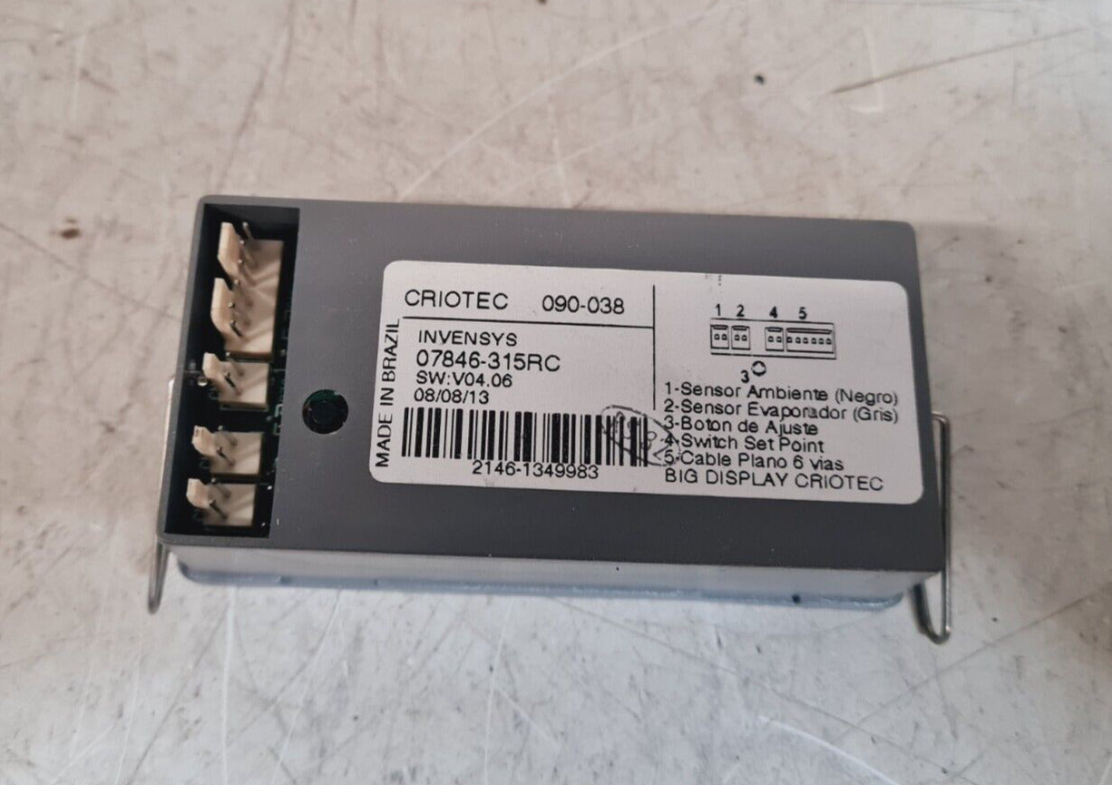 CRIOTEC Display Module 090-038 | INVENSYS 07846-315RC | SW:V04.06 | 2146-1349983