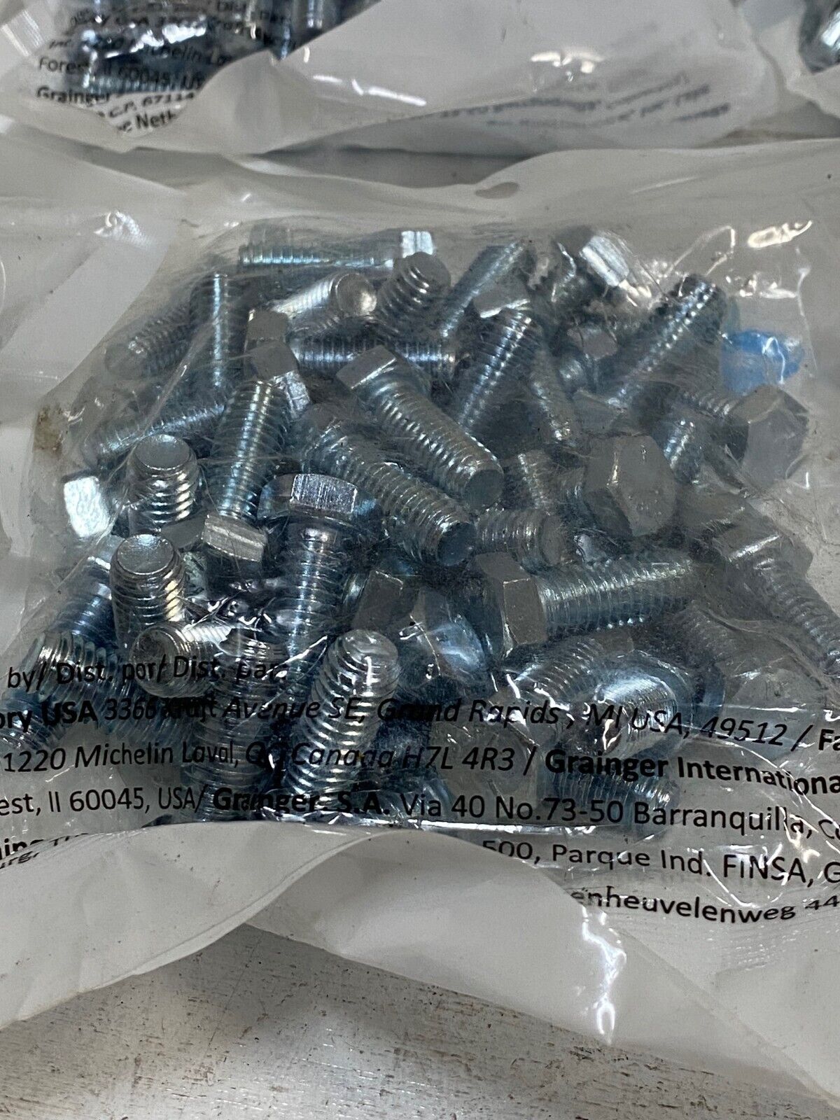 10 Bags of 50 Each of 23KZ56 Hex Head Cap Screws Grade 5 Zinc (500 Quantity)