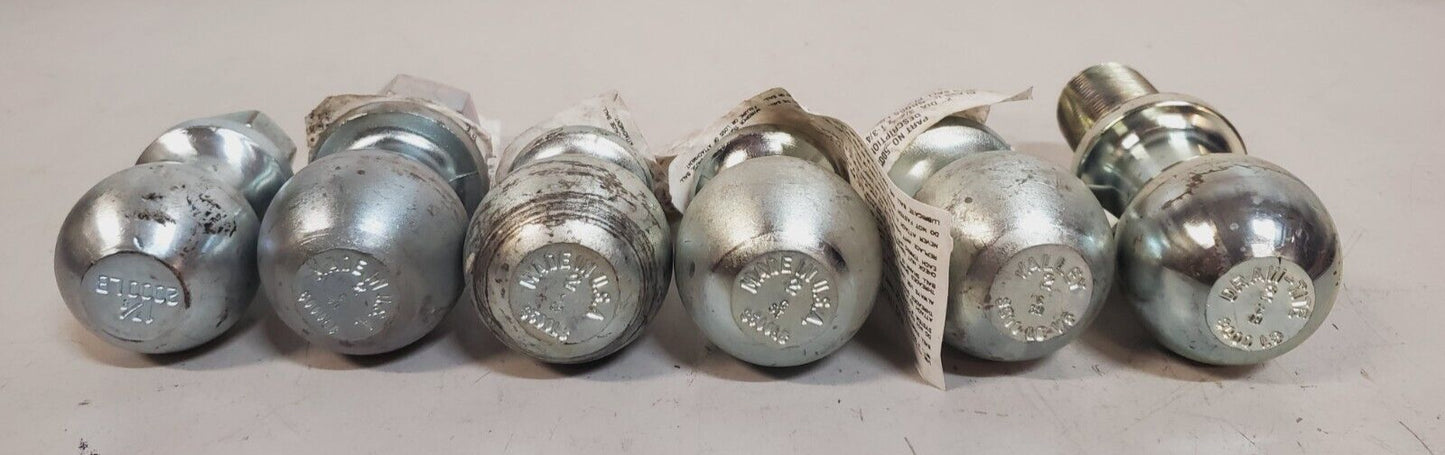 6 Qty. of Zinc Trailer Hitch Balls 1-7/8"& 2" | 2000 3500 5000 8000Lb (6 Qty)