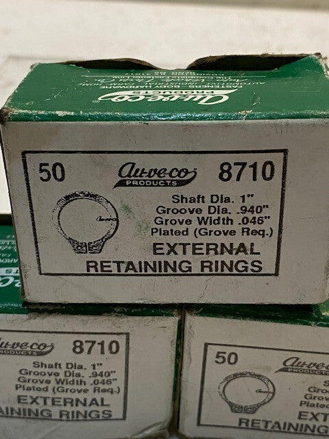 3 Quantity of Auveco 8710 External Retaining Rings Qty 50 (150 Quantity Total)