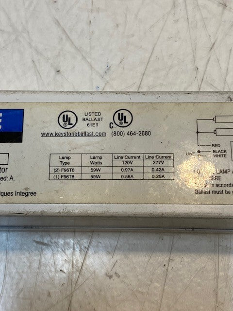 KEYSTONE Electronic Ballast KTEB-259-UV-TP-PIC 60Hz 120V/0.97A