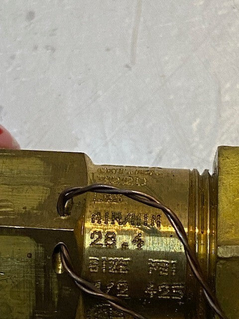 Brass Refrigeration Pressure Relief Valve CAT No. 3220, 3C2CA, 283C, D1514.B