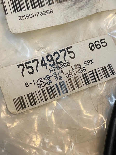5 Quantity of Buna 70 O-Rings 75749275 | 8-3/4" OD 8-1/2" ID (5 Quantity)
