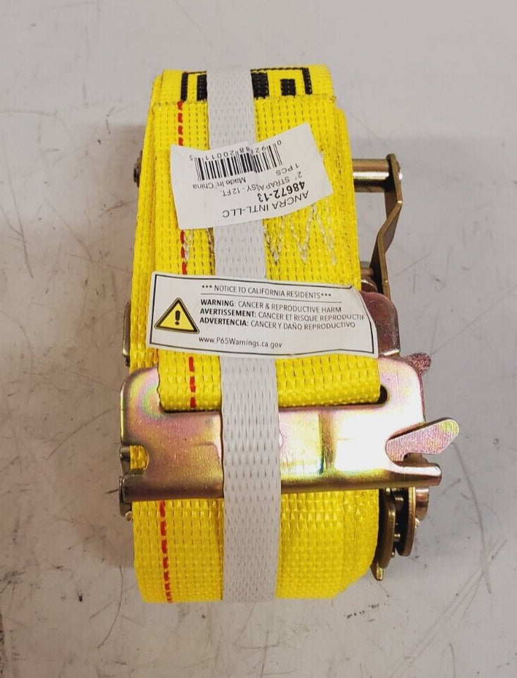 2 Quantity of Ancra 2" Ratchet Straps Assy 48672-13 | 12 Ft (2 Qty)