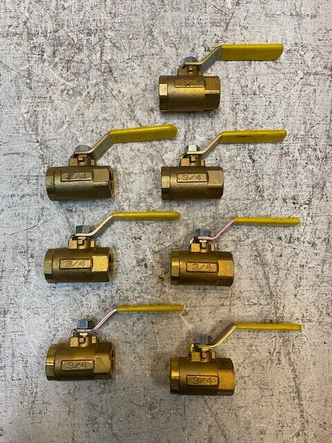 7 Quantity of Parker 3/4 600 WOG Brass Ball Valves (7 Quantity)