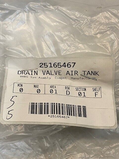 6 Quantity of VPNA Air Tank Drain Valves 25165467 (6 Quantity)