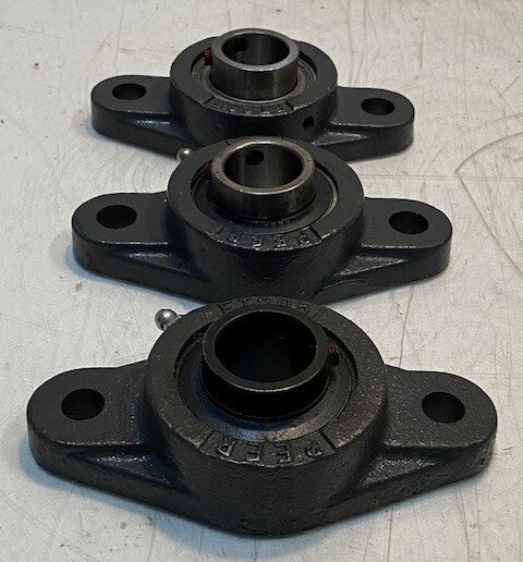 3 Quantity of Peer 2-Bolt FT205 Flange Bearings UC205-16 | 25mm Bore (3 Qty)