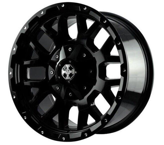 Velox Wheel Grenade 536247 20x9 Gloss Black Rivet Milling 12-135/139.7 ET 10