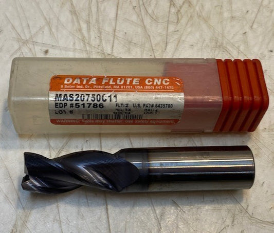 DATA FLUTE MAS20750C11 EDP 51786 C11 3/4 DIA 1" LOC FLUTE CARBIDE END MILL