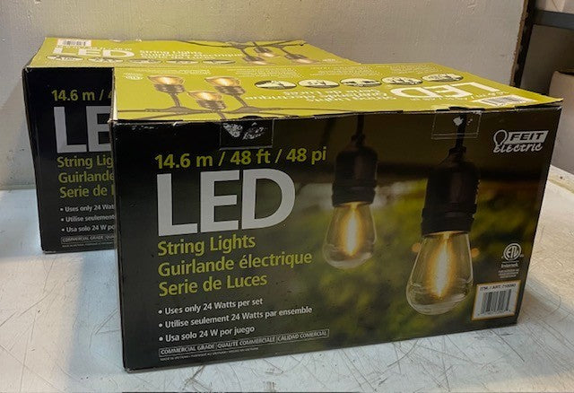 2 Qty of Feit Electric 48ft LED 24 Bulbs String Light Sets 710090 (2 Qty)