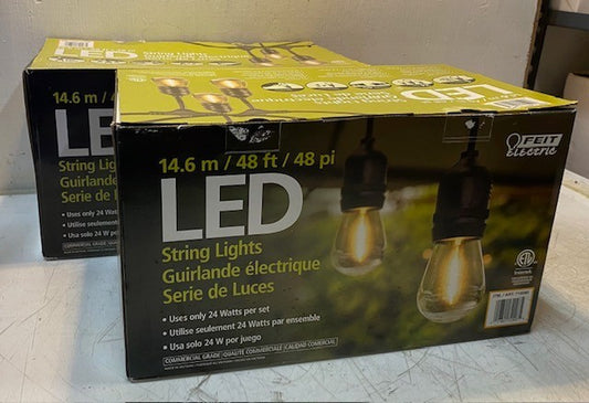 2 Qty of Feit Electric 48ft LED 24 Bulbs String Light Sets 710090 (2 Qty)