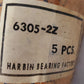 5 Qty of Harbin Bearing Factory Deep Groove Ball Bearings 6305-2Z | 6305Z(5 Qty)