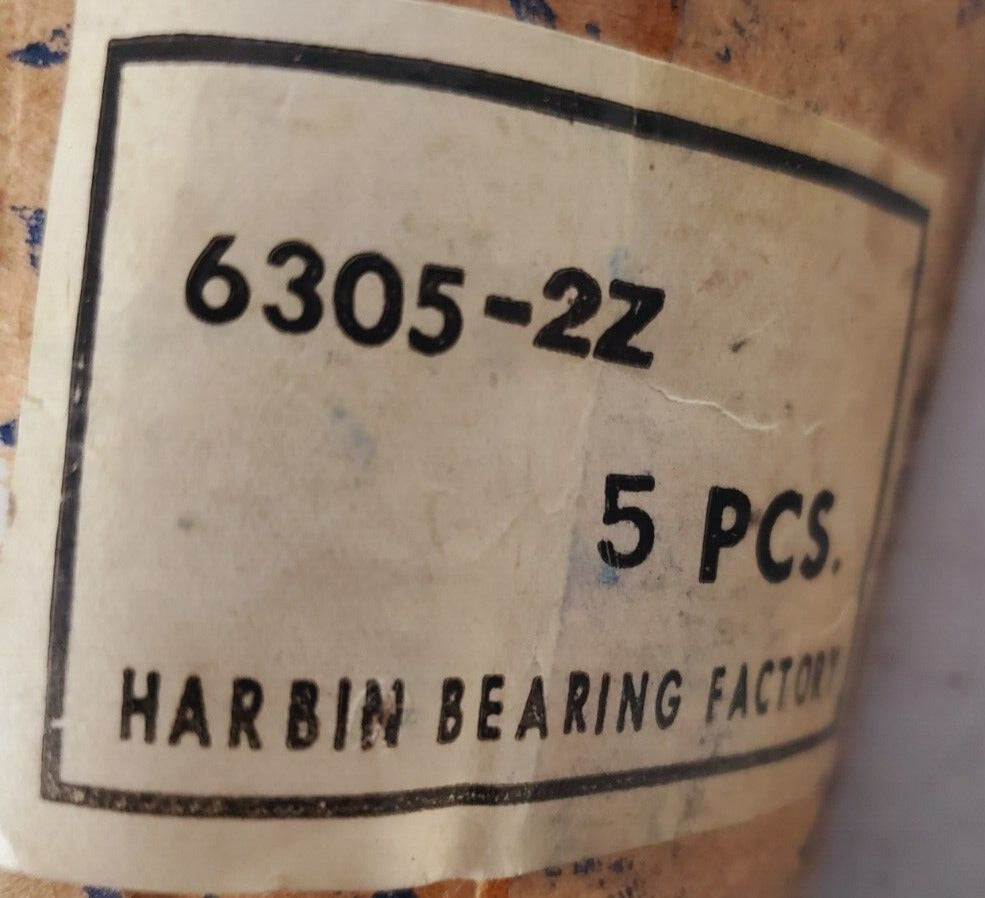 5 Qty of Harbin Bearing Factory Deep Groove Ball Bearings 6305-2Z | 6305Z(5 Qty)