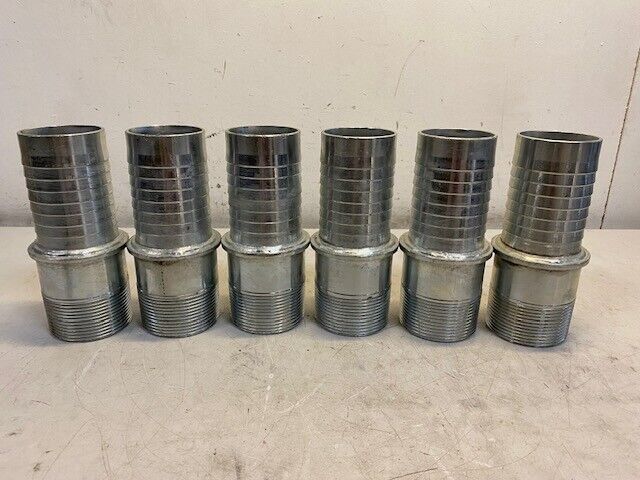 6 Quantity of 7" Plated-Steel Threaded Combination Nipples 7" H 58mm W (6 Qty)