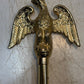 Gold Color Finished Metal Perched Eagle Flagpole Ornament Finial 9" x 7"
