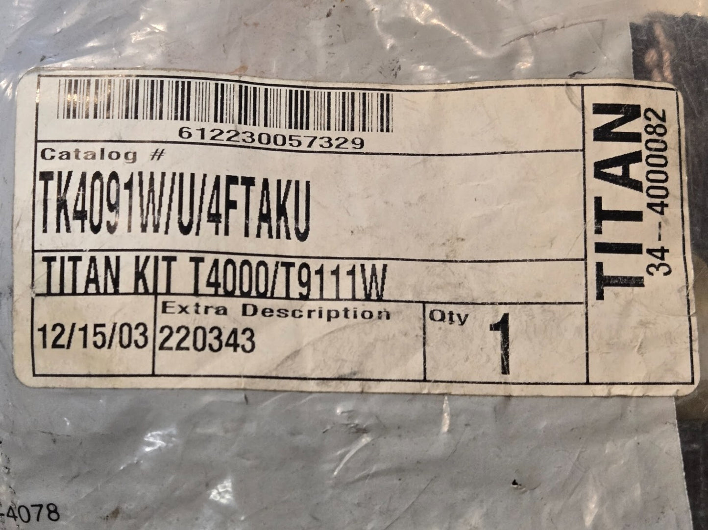 Miller Titan Fall Harness TK4091W/U/4FTAKU | T4000/T9111W | 220343 | 34-4000082