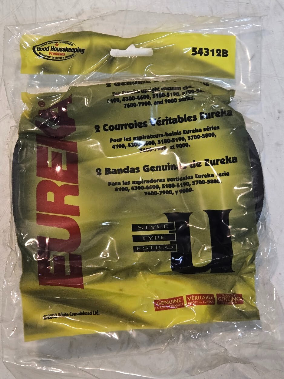 12 Quantity of Eureka U-Belt 2-Packs 54312B | 0213169001077 | 27319E (12 Qty)