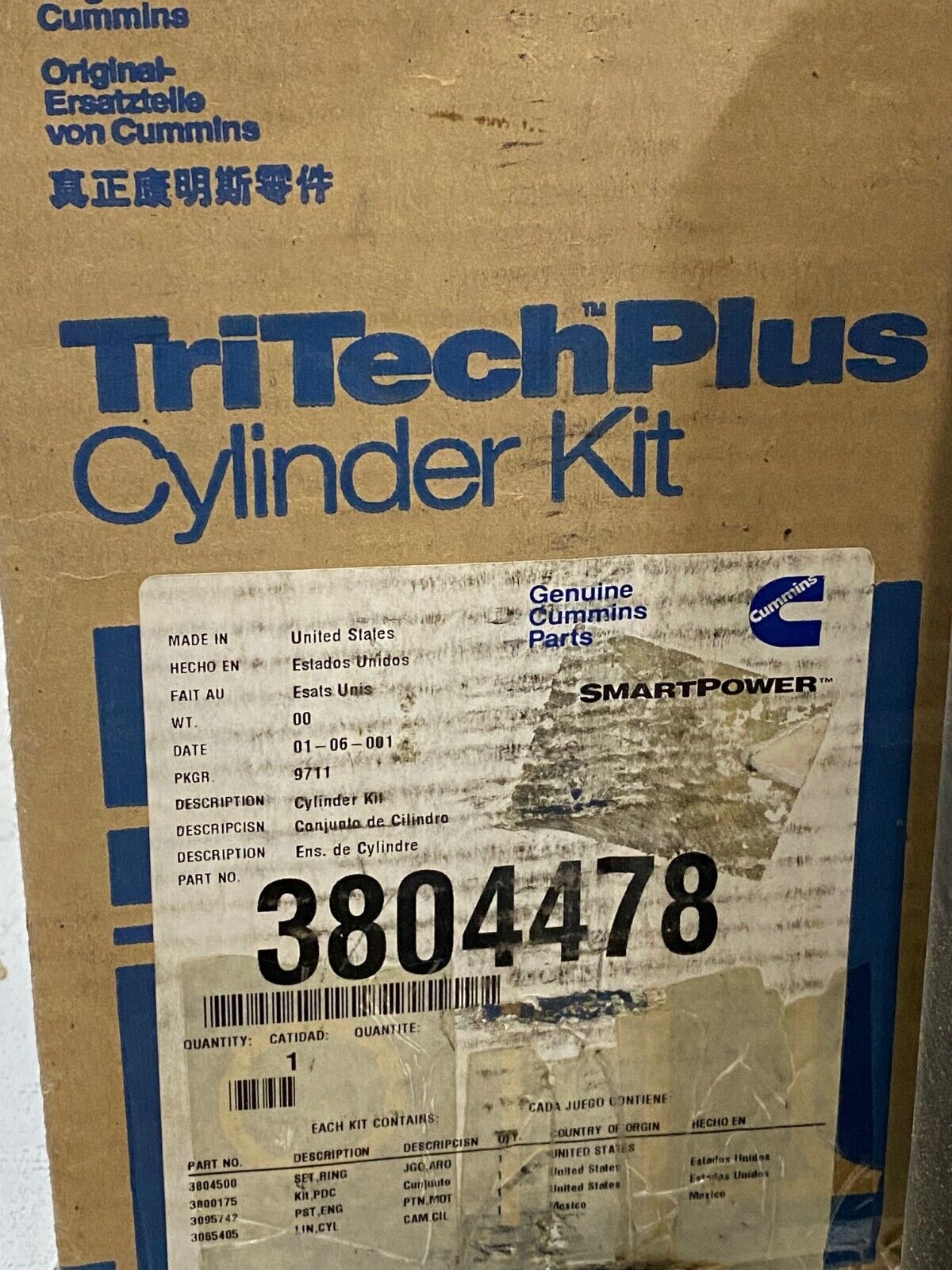 Cummins TriTech Plus Cylinder Kit 3804478