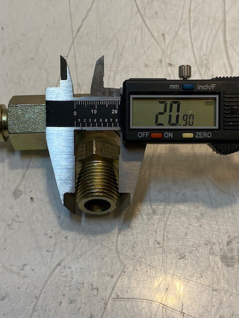Gates Hydraulic Hose Fitting SS 6-98 | 8MPX90 | 4" L 14mm Nose 21mm Thread