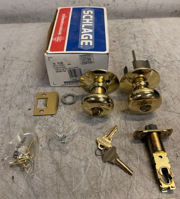 Schlage Plymouth Keyed Entry Door Knob Lockset F51-PLY-605 Replacement Kit