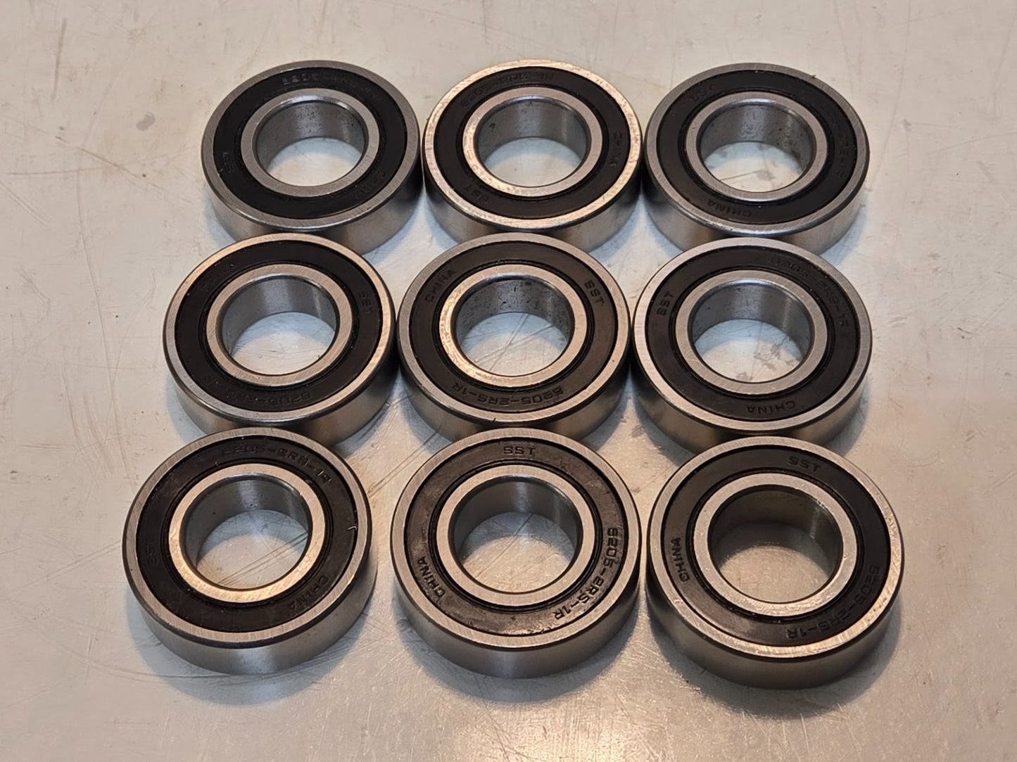 9 Quantity of Ball Bearings 6205-2RS-1R | 52 mm OD 1 in Bore 15 mm Wide (9 Qty)