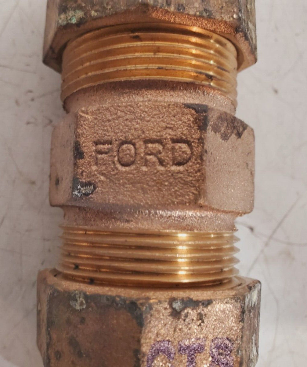 3 Quantity of Ford 1" Brass Compression Couplers Water Service Ranger (3 Qty)