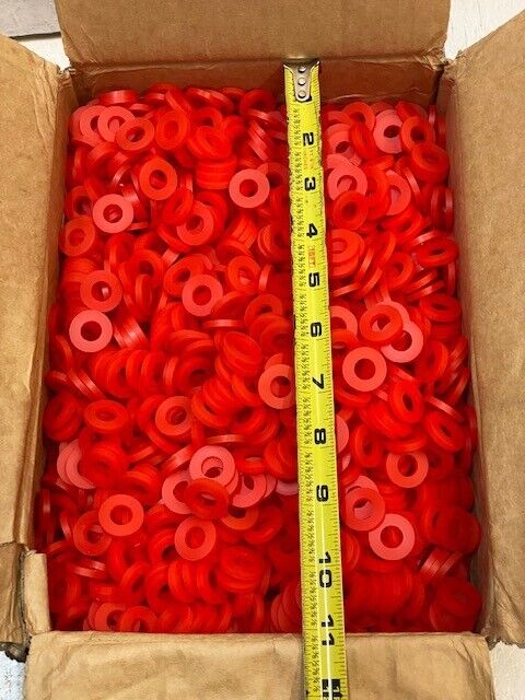 Box of 1000 Red Rubber Washers/Grommets 20mm OD 10mm ID (1000 Quantity)