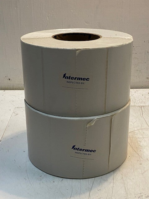 2 Rolls of Intermec 4"x2" White Sticker Labels 2-7/8" Core 7" Wide