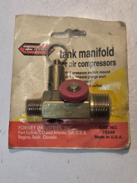 Forney Tank Manifold for Air Compressors 75549 | 032277755499 | 1/2" Tank Mount