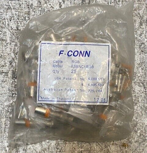 F-Conn RGB Cable FSBNC1RGB Model Pack of 25 Connectors